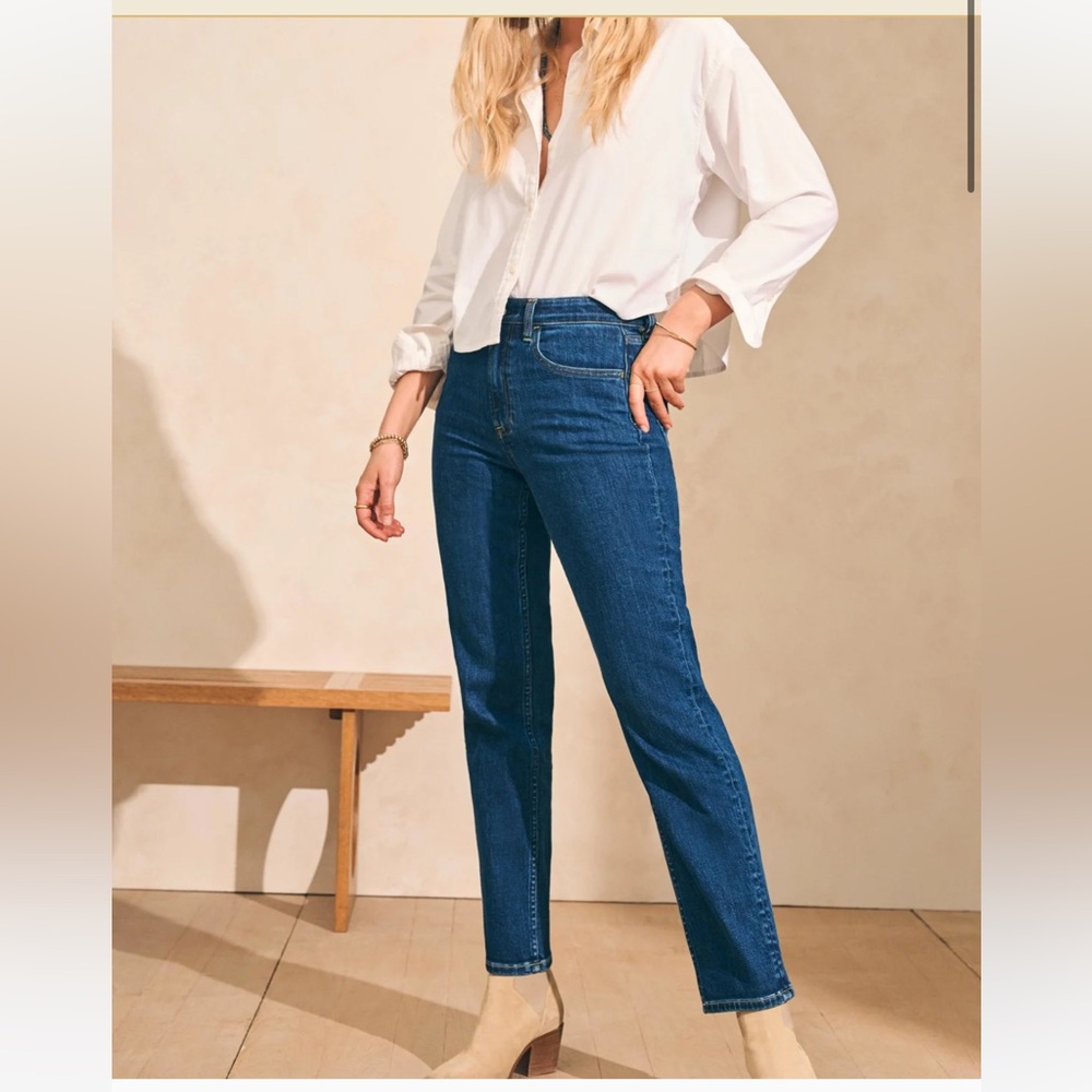Faherty Jeans - Organic cotton slim straight denim - night creek wash